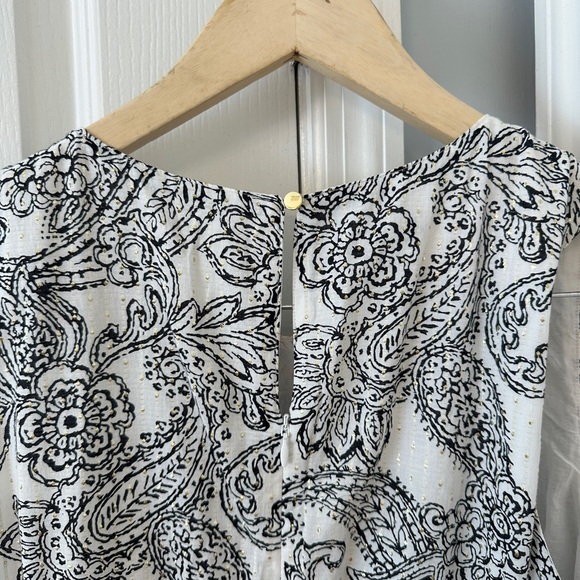 BELTED MIDI DRESS - ENGRAVED METALLIC PAISLEY - TALBOTS - Picture 10 of 11